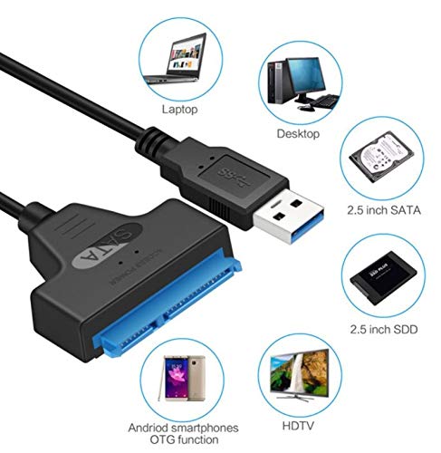 USB 3.0 a SATA Cable Adaptador para Disco Duro SSD HDD 2,5"